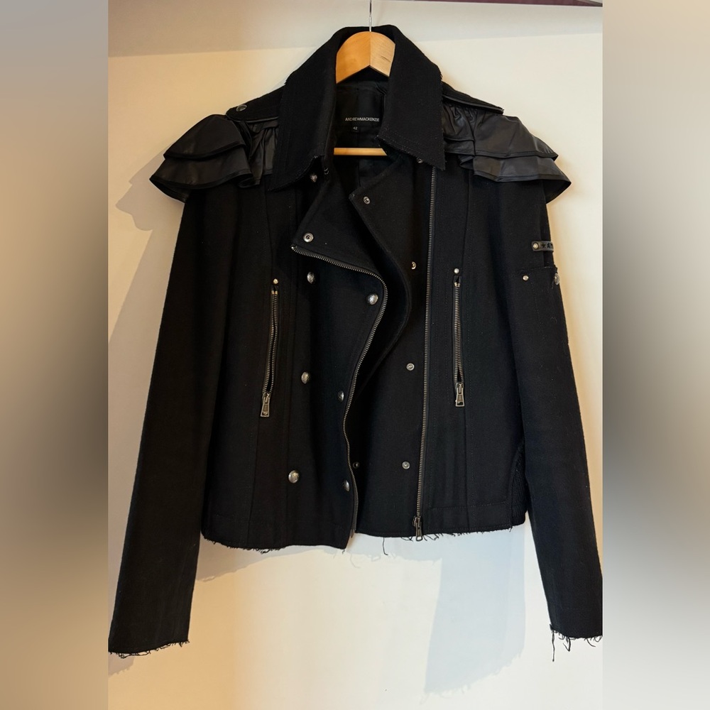 Andrew MacKenzie Black Wool Jacket Sz 42